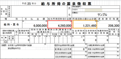 源泉徴収票　住民税チェック