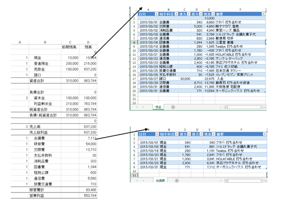 Excel　総勘定元帳